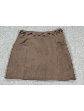 Altard State Brown Faux Suede Mini Skirt Size S